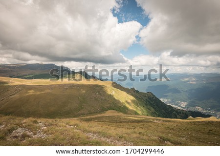 Bucegi mountains natural park, view from peak Furnica, Carpathians - Sinaia, Romania Imagine de stoc © 