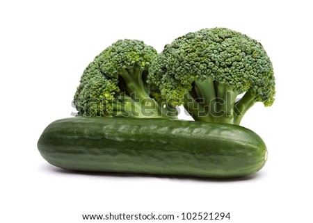 Green vegetables isolated on white