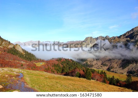 Pyrenees mountains in autumn, France, Spain, nature, mountains