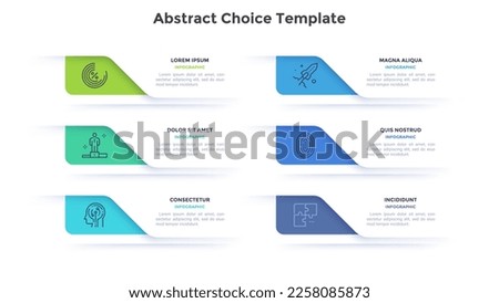 Abstract choice template of business technology infographic design template. Variety of options of services and products. Promotion material. Rectangular chart with icons. Visual data presentation