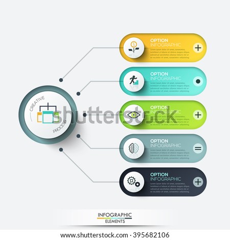 Vector elements for infographic. Template for diagram, graph, presentation and chart. Business concept with 5 options, parts, steps or processes. Abstract background