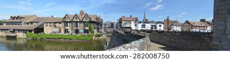 ST IVES, CAMBRIDGESHIRE, ENGLAND - MAY 27, 2015: The river side at St Ives Cambridgeshire.