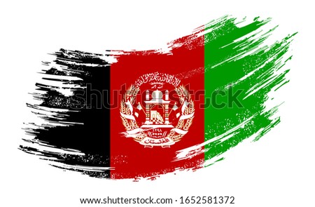 Afghanistan flag grunge brush background. Vector illustration.