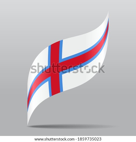 Faroe Islands flag wavy abstract background. Vector illustration.