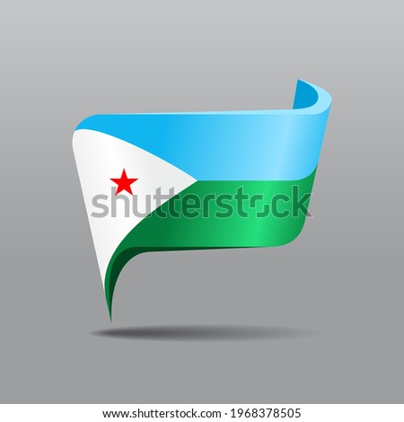 Djibouti flag map pointer layout. Vector illustration.