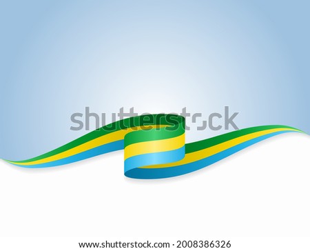 Gabon flag wavy abstract background. Vector illustration.
