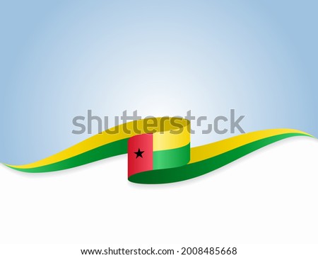 Guinea-Bissau flag wavy abstract background. Vector illustration.