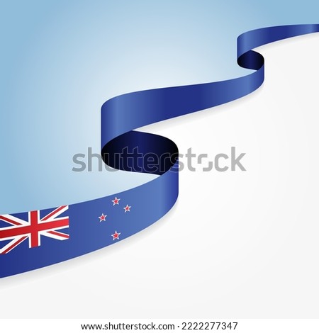 New Zealand flag wavy abstract background. Vector illustration.