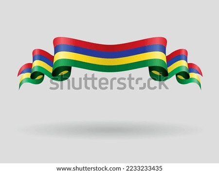 Mauritius flag wavy abstract background. Vector illustration.