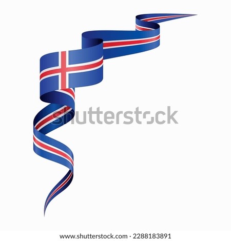 Icelandic flag wavy abstract background. Vector illustration.