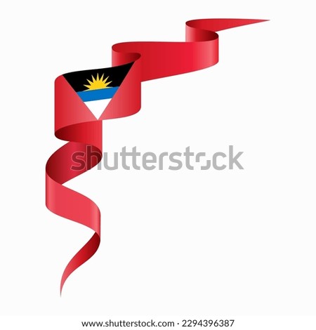 Antigua and Barbuda flag wavy abstract background. Vector illustration.