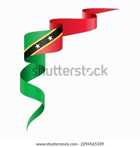 Saint Kitts and Nevis flag wavy abstract background. Vector illustration.