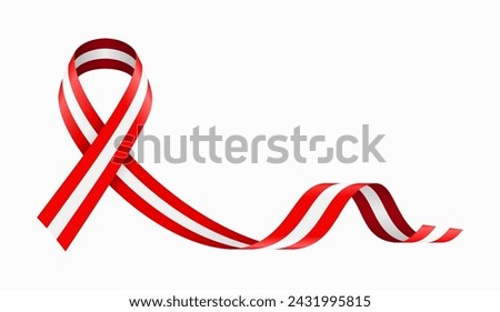 Peruvian flag stripe ribbon wavy background layout. Vector illustration.