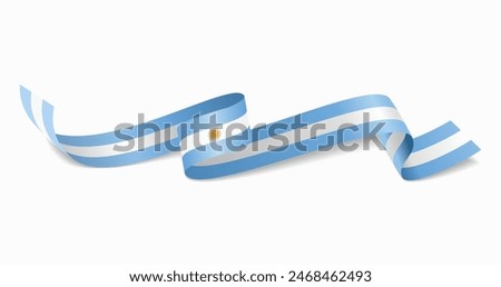 Argentinean flag wavy abstract background. Vector illustration.