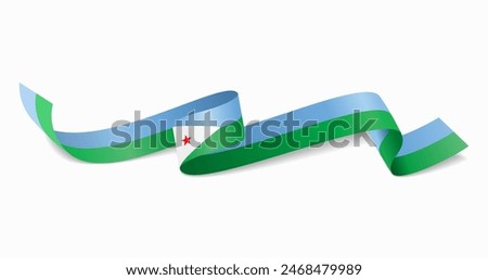 Djibouti flag wavy abstract background. Vector illustration.