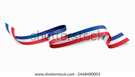 French flag wavy abstract background. Vector illustration.