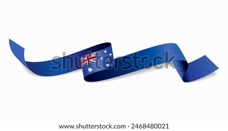 Australian flag wavy abstract background. Vector illustration.