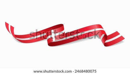 Danish flag wavy abstract background. Vector illustration.