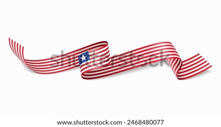 Liberian flag wavy abstract background. Vector illustration.