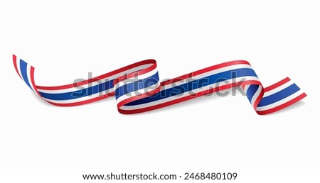 Thai flag wavy abstract background. Vector illustration.