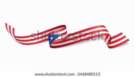 Puerto Rican flag wavy abstract background. Vector illustration.