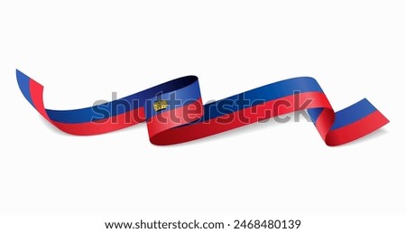 Liechtenstein flag wavy abstract background. Vector illustration.