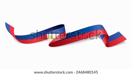 Philippines flag wavy abstract background. Vector illustration.