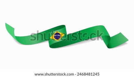 Brazilian flag wavy abstract background. Vector illustration.