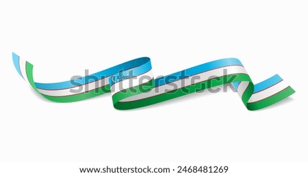 Uzbekistani flag wavy abstract background. Vector illustration.