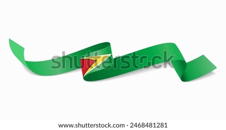 Guyana flag wavy abstract background. Vector illustration.