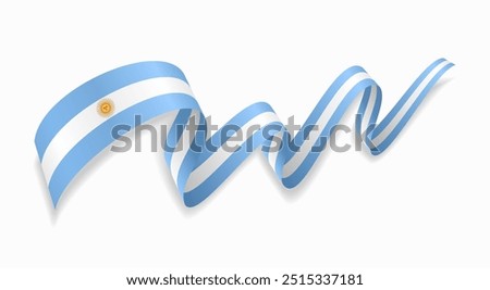 Argentinean flag wavy abstract background. Vector illustration.