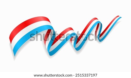 Luxembourg flag wavy abstract background. Vector illustration.