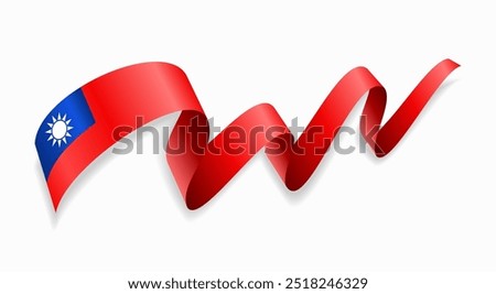 Taiwan flag wavy abstract background. Vector illustration.