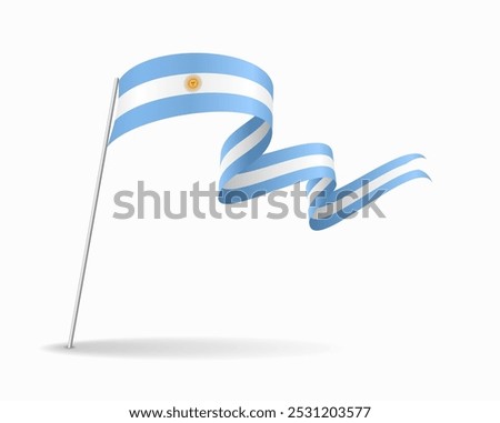 Argentinean flag wavy background layout. Vector illustration.