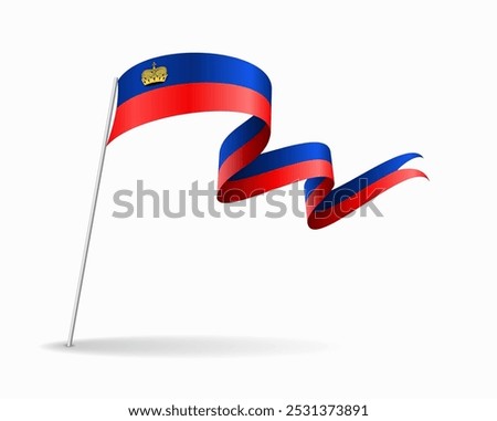 Liechtenstein flag wavy background layout. Vector illustration.