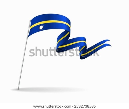 Nauru flag wavy background layout. Vector illustration.