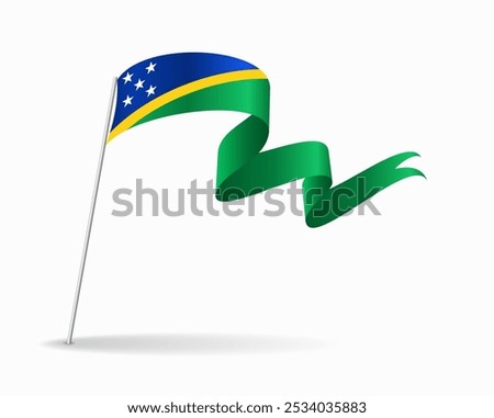 Solomon Islands flag wavy background layout. Vector illustration.