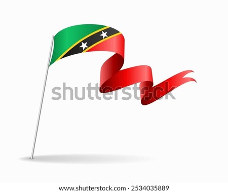 Saint Kitts and Nevis flag wavy background layout. Vector illustration.