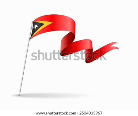 Timor-Leste flag wavy background layout. Vector illustration.