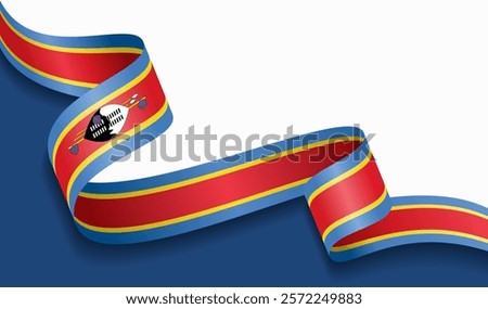 Swaziland flag wavy abstract background. Vector illustration.