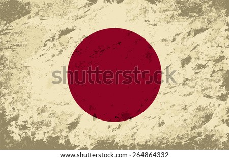 Japanese flag Grunge background. Raster version