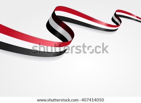 Yemeni flag wavy abstract background. Vector illustration.