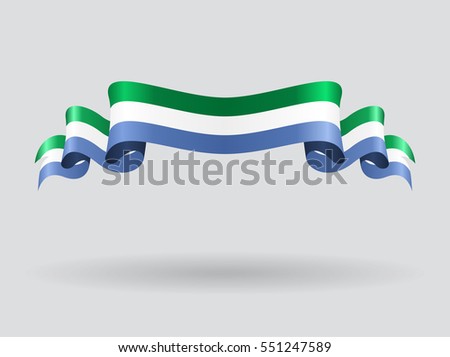 Sierra Leone flag wavy abstract background. Vector illustration.