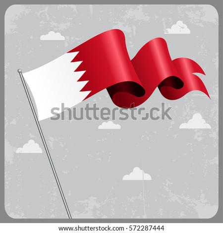 Bahrain flag wavy abstract background. Vector illustration.