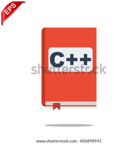 manual c++ book icon, vector handbook c++  icon, isolated book icon