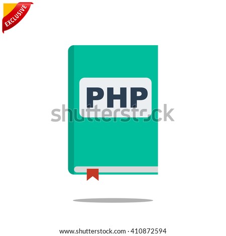 manual php book icon, vector handbook php icon, isolated book icon