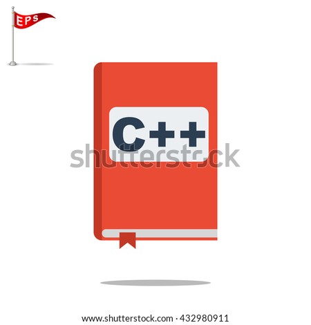 manual c++ book icon, vector handbook c++  icon, isolated book icon