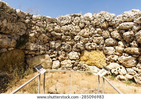 Prehistoric Tarxien temples. Gozo (Maltese islands). Built approximately in 3600 B.C.