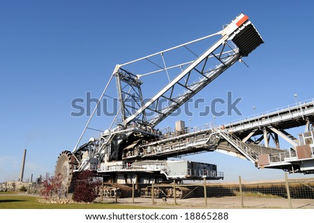 Bucketwheel reclaimer, used at oil sands mines in Alberta, Canada