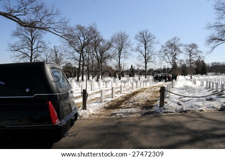 Military funeral at the Arlington National Cemetery in Virginia